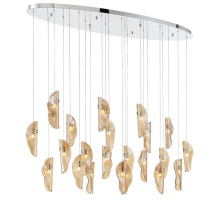 Lib & Co. CA 12220-018-01 - Sorrento 22 Light Oval LED Chandelier Amber Chrome Canopy