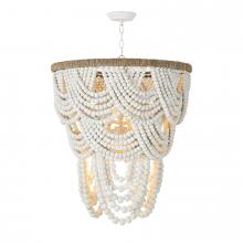 Regina Andrew 16-1179WT - Regina Andrew Lorelei Wood Bead Chandelier (White)