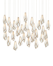 Currey 9000-1038 - Glace White 30-Light Linear Multi-Drop Pendant